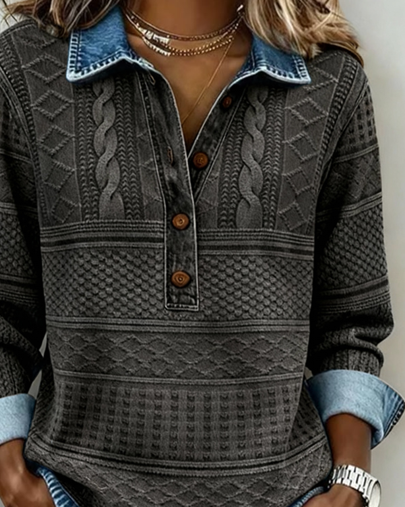 Sofia | Maglia moderna con bottoni a metà apertura