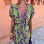 Abito floreale elegante con stampa di fiori
