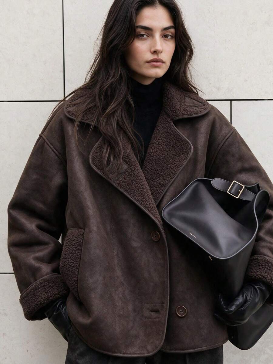 Chaqueta aviador de piel de oveja