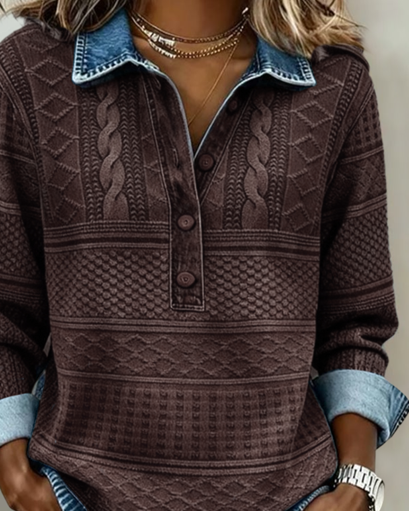 Sofia | Maglia moderna con bottoni a metà apertura