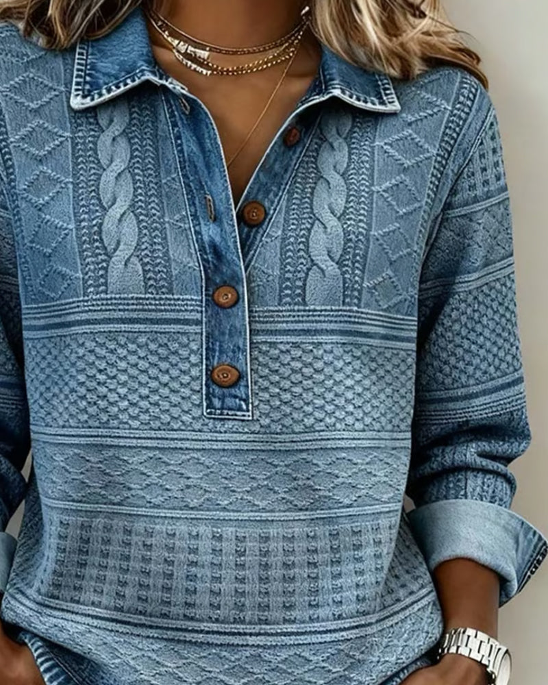 Sofia | Maglia moderna con bottoni a metà apertura