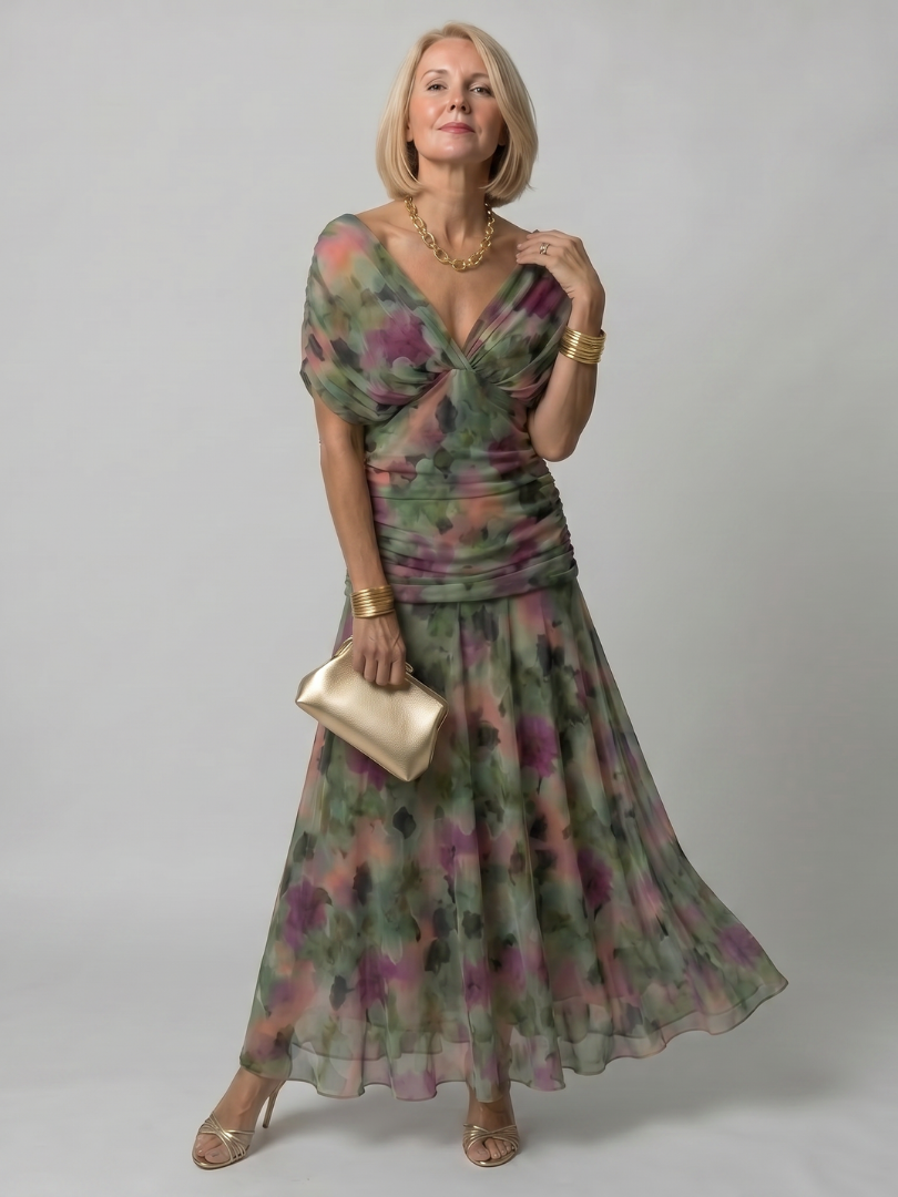 Abito midi con spalle scoperte