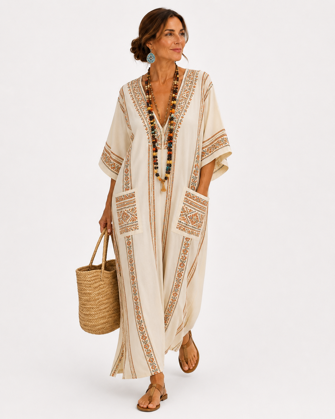 Caftano Dalia Beige Etnico