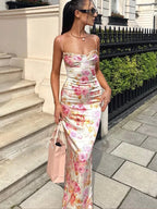 Abito Maxi in Seta Floreale