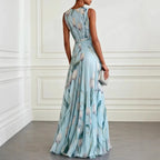 Abito elegante con stampa di tulipani