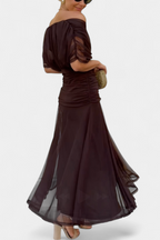 Vestito Lungo Floreale con Scollatura a V