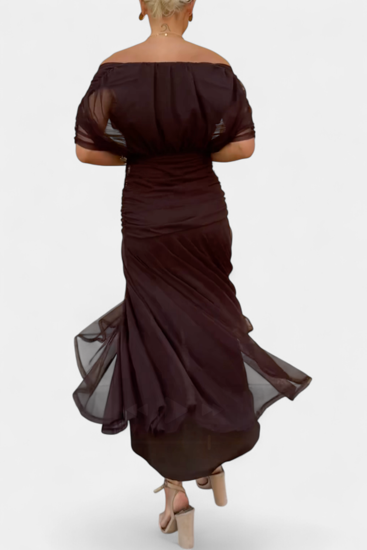 Vestito Lungo Floreale con Scollatura a V
