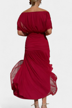 Vestito Lungo Floreale con Scollatura a V