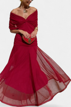 Vestito Lungo Floreale con Scollatura a V