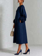 Flora - Vestito Midi con Polsini Floreali