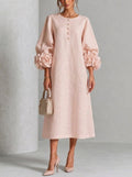 Flora - Vestito Midi con Polsini Floreali