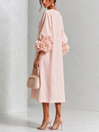 Flora - Vestito Midi con Polsini Floreali