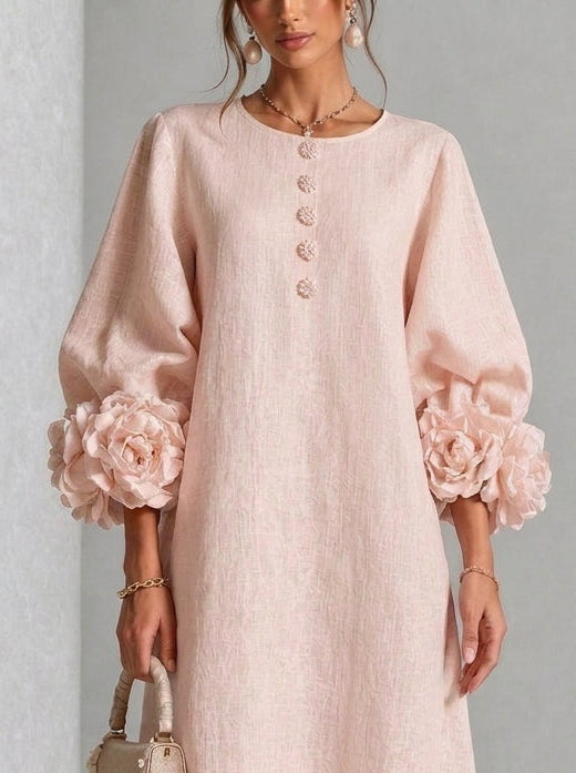 Flora - Vestito Midi con Polsini Floreali