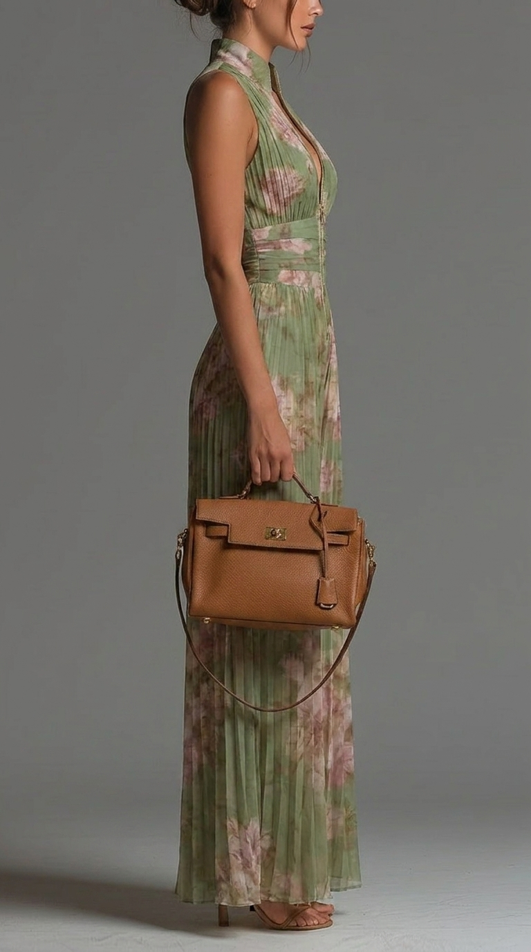 Tuta elegante floreale senza maniche con scollo a V